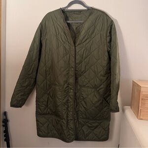 LL Bean Green Liner Jacket longline